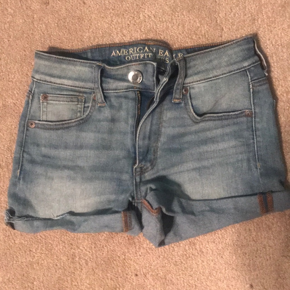 Light wash shorts